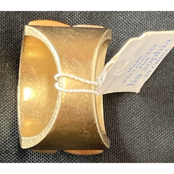 Lia Sophia Honeycomb Fall Color Ring Size 7 Antique Gold Chunky NWT - Picture 8 of 11